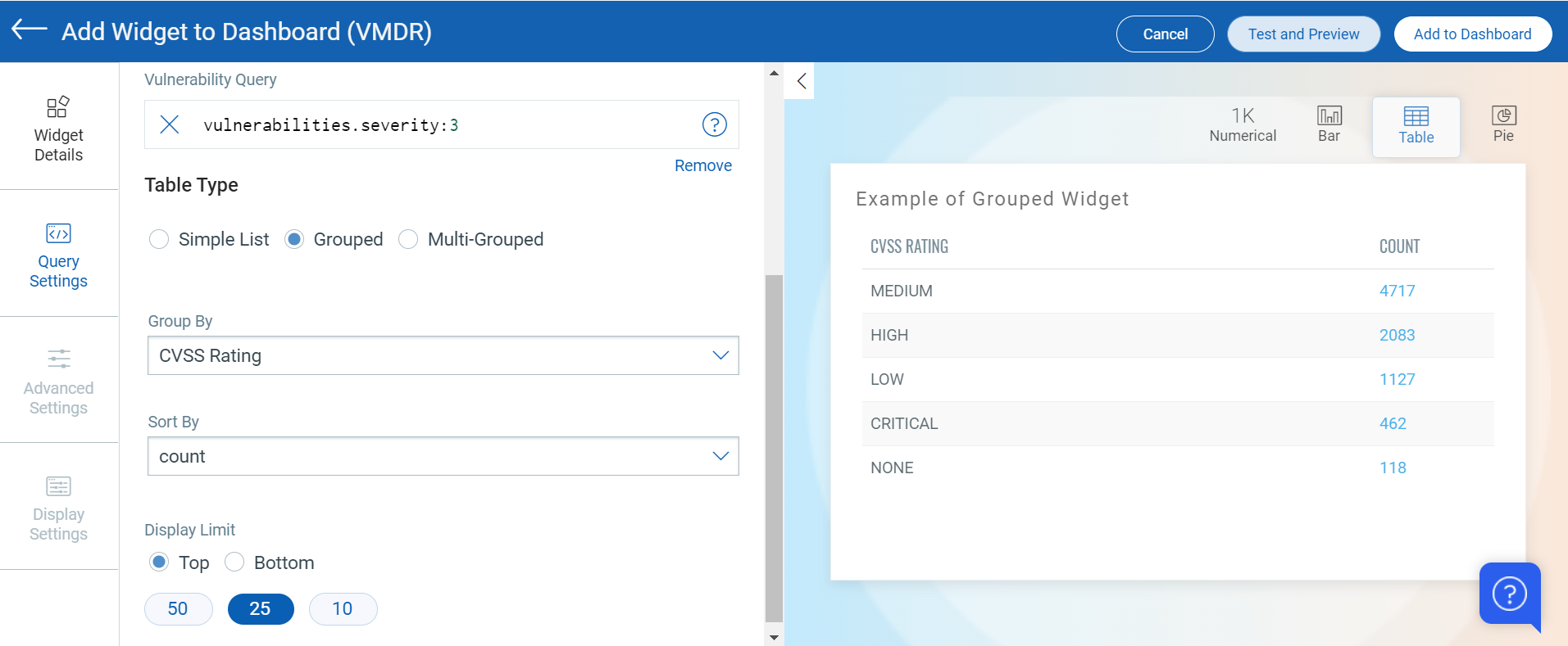 Grouped Table Widget